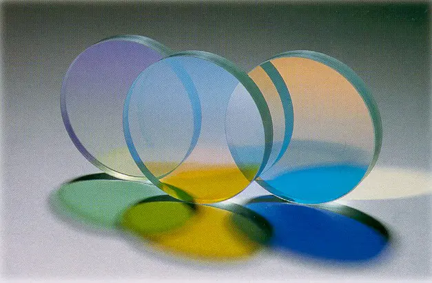 Colored glass optical filters.